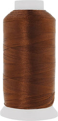Mandala Crafts Brown Heavy Duty Thread - 1500 Yds Tex 70 Bonded Polyester Threads for Sewing Drapery, Jeans, Leather, Hair, Outdoor Marine Upholstery