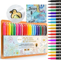 Art+soul Fabric Markers 20 Colors: No-Iron, Air-Dry Overnight for Color Fix, Color-Lasting. 10+ Machine Wash-Resistant. Great for T-Shirts, Textiles, Canvas Bags & Shoes
