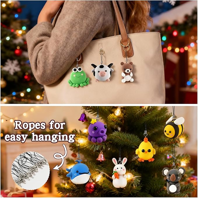 Christmas Air Dry Modeling Clay for Kids, Polymer Clay Kit Super Light & Soft DIY Play Dough Animals Crafts Set, Creatibles Art and Crafts Christmas Gifts for Beginners Kids Boys Girls