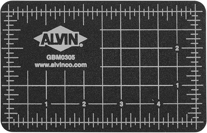 ALVIN GBM Self-Healing Cutting Mat 3.5 x 5 inch | Double-Sided Green/Black | 5-Layer Gridded Surface for Arts, Crafts and Sewing - Model GBM0305