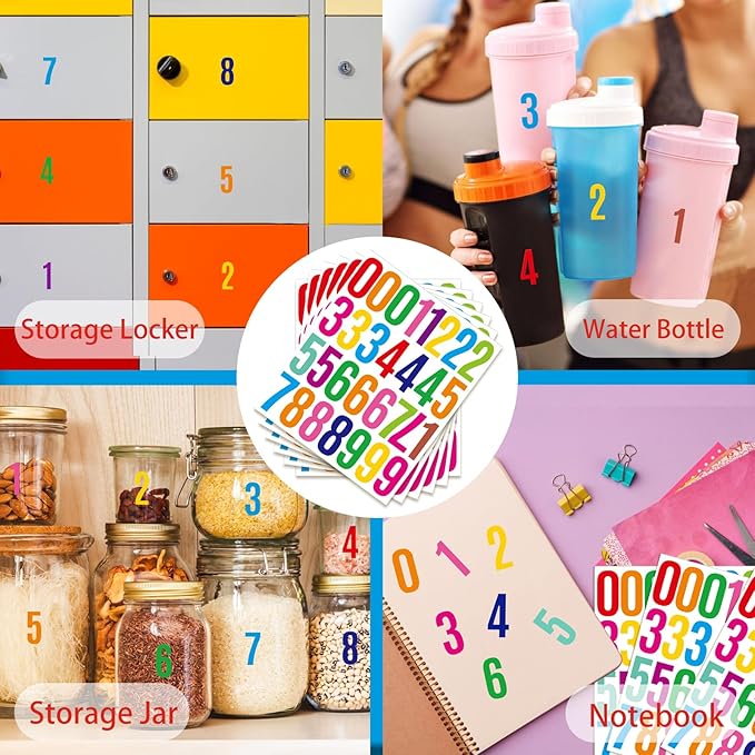 6 Sheets 2 Inch Mailbox Numbers Stickers Vinyl Decals,Self Adhesive Number Waterproof House Address Numbers for Outside Mailbox,Signs,Window,DIY Crafts Making,Door,Car,Home,Business(Multicolor)