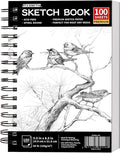 FIXSMITH 5.5"X8.5" Sketch Book | 100 Sheets (68 lb/100gsm) Sketchbook| Acid Free Drawing Paper | Spiral Bound Artist Sketch Pad | for Kids, Beginners, Artists & Professionals | Bright White