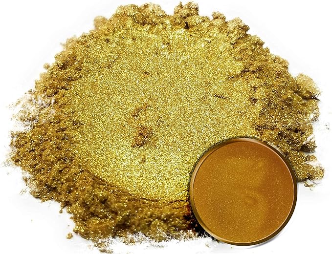 Eye Candy Pigments Premium Gold Mica Powder - Kin Gold (50gr) - for Epoxy, Resin, Soap, Paint, Woodworking, Acrylic Pouring, Bath Bombs, Fishing Lures - DIY Arts and Crafts Additive