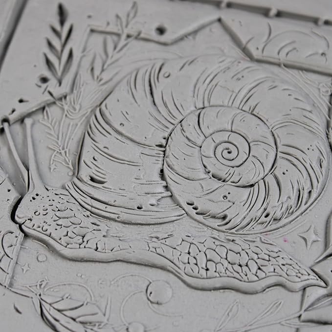 Snail Clay Texture Roller (4") - Insect Set #01 - Embossing Pattern Roller for Polymer & Ceramic Clay, Pottery & Crafts