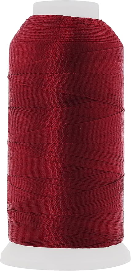 Mandala Crafts Maroon Heavy Duty Thread - 1500 Yds Tex 70 Bonded Polyester Threads for Sewing Drapery, Jeans, Leather, Hair, Outdoor Marine Upholstery
