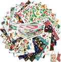 Tatuo 30 Pcs 10 x 10 Inches Christmas Cotton Fabric Bundle Squares Patchwork Floral Fabric Sewing Quilting Bundles Assorted Pattern Cloth for DIY Scrapbook Craft Making