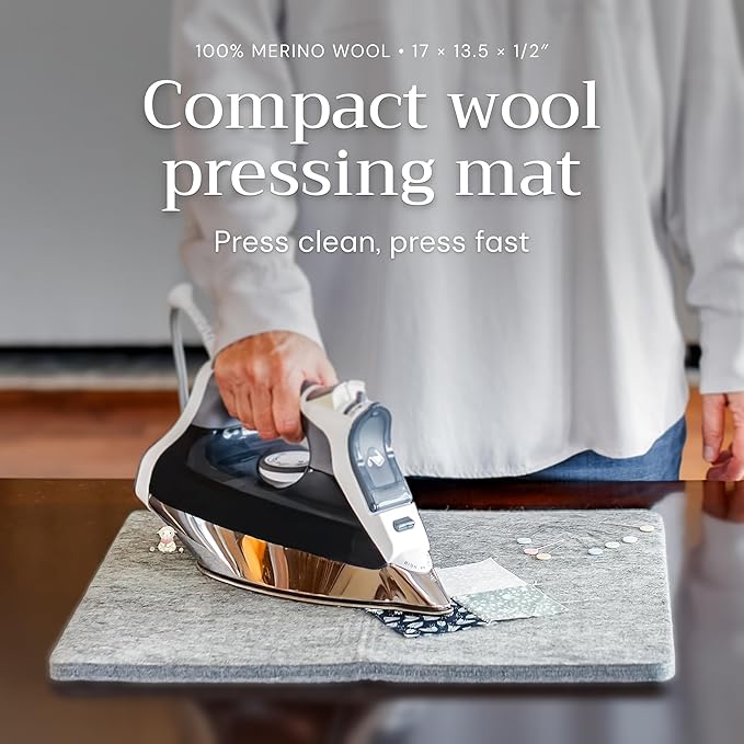 Novodon Merino Wool Pressing Mat for Quilting 17" x 13.5" 100% Merino Wool Pressing Mat for Quilting and Ironing