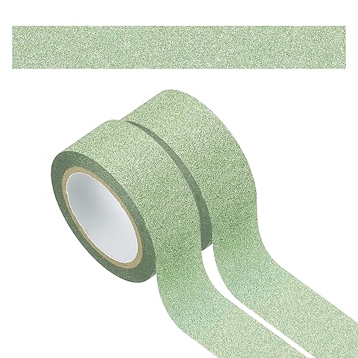 PATIKIL 2Roll Glitter Paper Washi Tape, Glitter Film Decorative Tape for DIY, Green