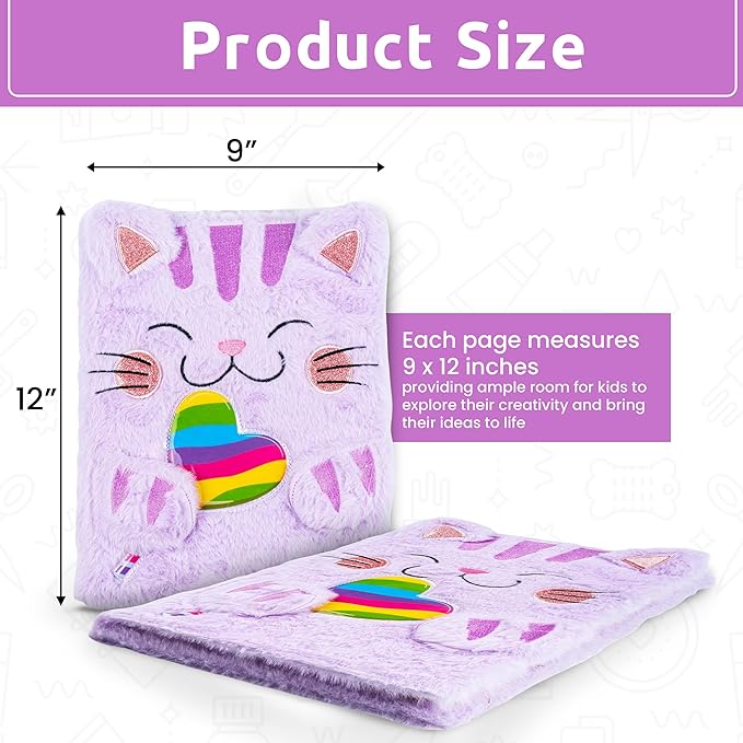 VOTUM Sketch Book: Personalized Artist Sketchbook: Sketching, Drawing and Creative Doodling. Notebook and Sketchbook to Draw and Journal with Stickers and Pens (Cat)