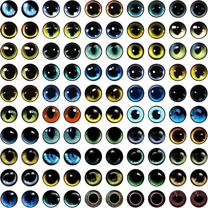100PCS Eyes Glass Cabochon for Clay Doll Making Sculptures Props Craft DIY Findings Jewelry Making Christmas Gift