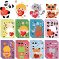 XZENTIRA 32 PCS Valentines Day Animal DIY Stickers 8 Designs Holiday Stickers for DIY Valentines Day Crafts Party Gifts Galentines Decorations