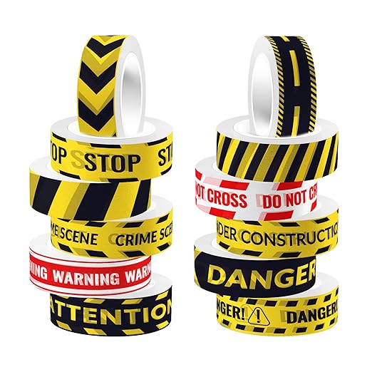 Construction Washi Tape Set 12 Rolls,Architectural Slogans Washi Tape Decorative Paper Stickers Decorative Tape for Construction Birthday Party Craft,Scrapbook,DIY, Planner,Gift Wrapping,Party Decor