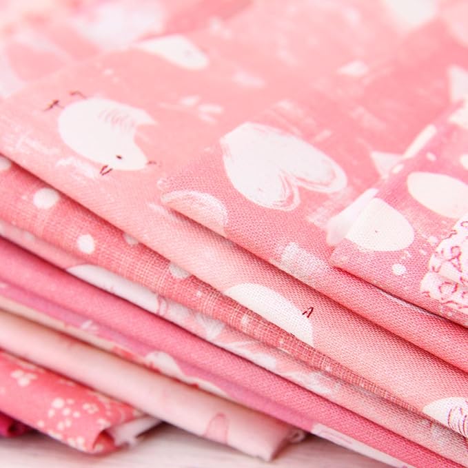 Threadart Exclusive 20 Fat Quarter Bundles - Pink Vintage Prints 100% Cotton Fabric - Premium 100% Cotton Quilting Fabric - No Duplicates - Full Size Fat Quarters 18"x21" - Pink