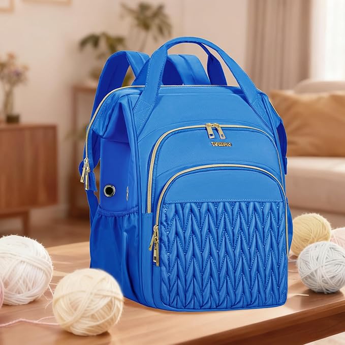 Knitting Bag Backpack, Large Crochet Bag Organizer,Water-resistant Yarn Storage Organizer Tote Bag Yarn Holder for Crochet Hooks, Knitting Needles Supplies