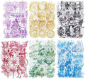 Retro Steampunk Washi Stickers, 180 Pcs Mechanical Ephemera for Scrapbooking, Journaling, DIY Crafts, and Art Supplies