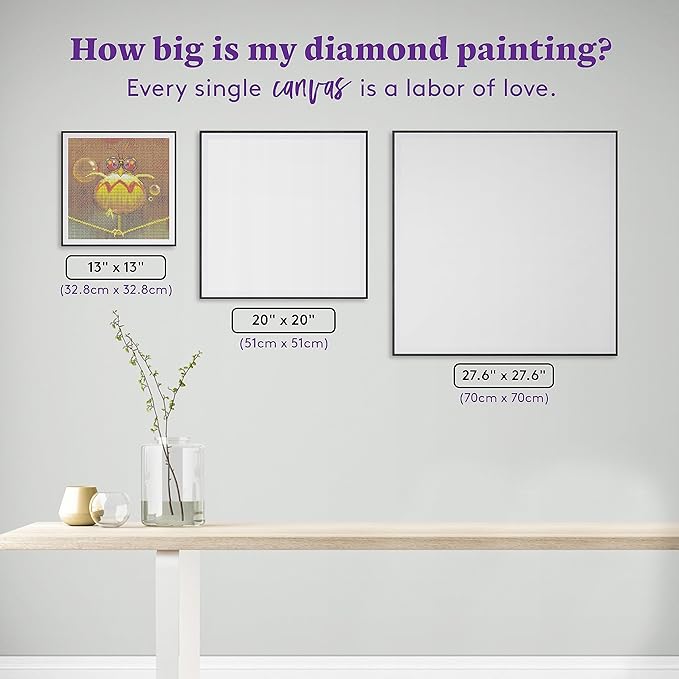 DIAMOND ART CLUB Balancing Act - Bird Diamond Painting Kit, Fun DIY Crafts for Adults, Round Diamond Art Canvas, 13" x 13"