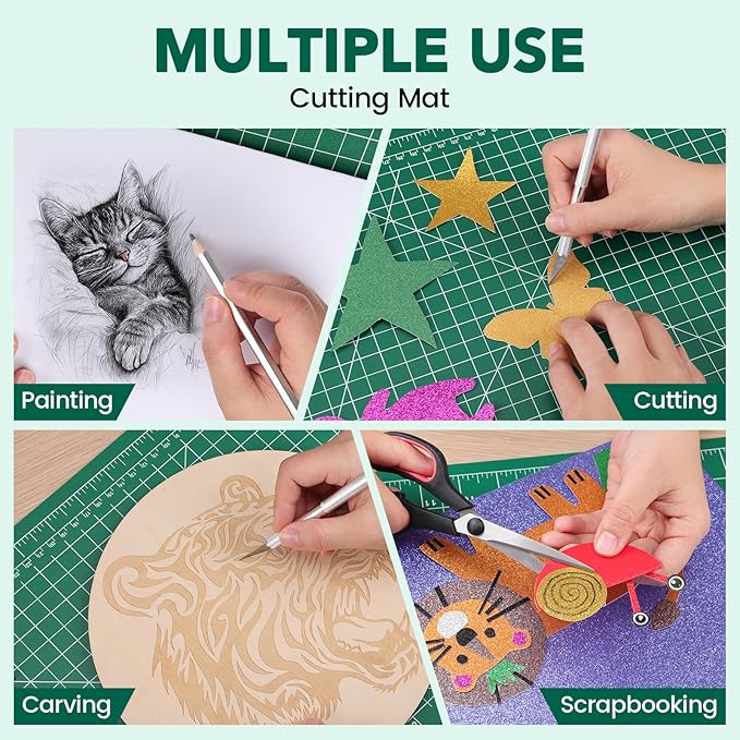 Cutting Mat 12"x18", 1 Pack Double-Sided 5-Ply Self Healing Sewing Cutting Mat, Cutting Mats Board for Crafts-Sewing, Fabric, Quilting, Scrapbooking Project