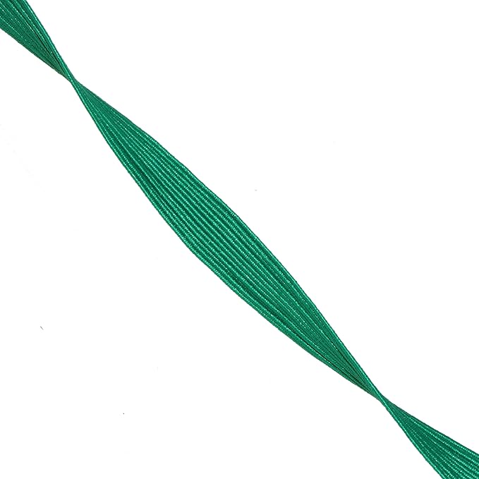 Mandala Crafts 12mm 20 Yds Roll of Green Elastic Bands for Sewing - 1/2 Flat Elastics Cord - 1 2 Inch Braided Stretch Straps for Crafting