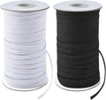 Coopay 160 Yards Length 1/8" Width Elastic Bands Flat Elastic Cord Rope Heavy Stretch Spool Knit for Sewing DIY Projects, Arts & Crafts, 2 Rolls, 80 Yards/Roll (Black and White, 1/8 Inch)