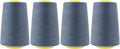 Mandala Crafts 4 Pack of Serger Threads Cones Spools - 40S/2 24000 Yards Polyester Slate Gray Threads for Sergers Machine and Overlock Quilting Sewing Machine