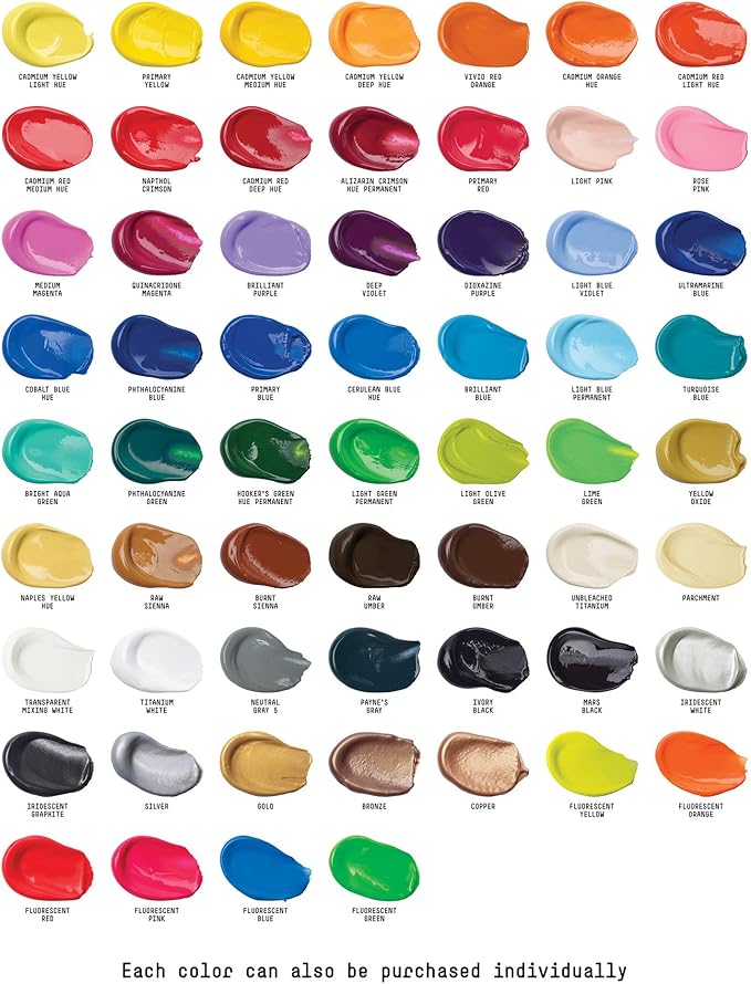 Liquitex BASICS Acrylic Paint Set, 60 x 22ml (0.74-oz) Tube Paint Set (Amazon Exclusive)