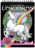 ColorIt Colorful Unicorns Adult Coloring Book - 50 Single-Sided Pages, Thick Smooth Paper, Lay Flat Hardback Covers, Spiral Bound, USA Printed, Hand Drawn Unicorn Coloring Pages