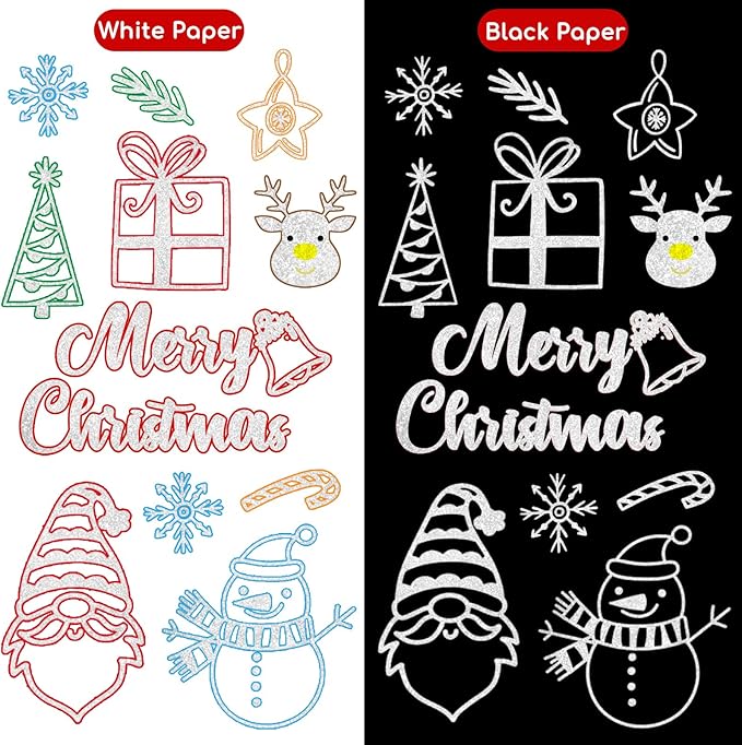 24 Pack Double Line Outline Markers, Squiggles Shimmer Markers Set, Self Outline Metallic Glitter Marker Pens for Christmas,Art, Drawing, Writing, Greeting Cards, DIY, Scrapbook, Easter Eggs