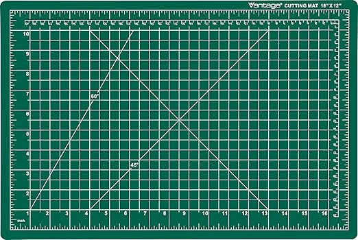 Dahle Vantage 10471 Premium Self-Healing Cutting Mat, 12"x18", 1/2" Grid, 5 Layers for Max Healing, Perfect for Crafts & Sewing, Green