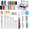 62Pcs Steel Needles for Hand Sewing, Big Eye Steel Sewing Needles Kit with Case, Portable DIY Craft Kits for Adults, Beginner, Emergency,Home,Travel (Blue)