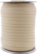 Mandala Crafts 55 Yards 1/2 Inch Beige Double Fold Bias Tape for Sewing - Bias Binding Tape for Quilting Binding, Hemming, Seam, and Fabric Piping