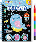 FUNNYB&G Foil Art Craft for Kids - Christmas Crafts Gift Party Favors Stocking Stuffers for Kids Fun Art Supplies Creative Birthday Gift Travel Toys for Girls Boys 4 5 6 7 8 9 Years Old(Ocean)