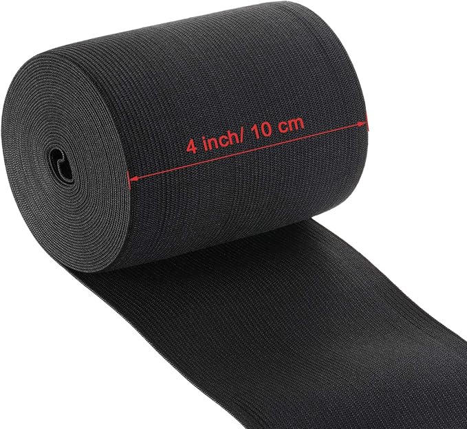 EBOOT 1 Pcs Elastic Spool (4 Inch X 5 Yard,Black)