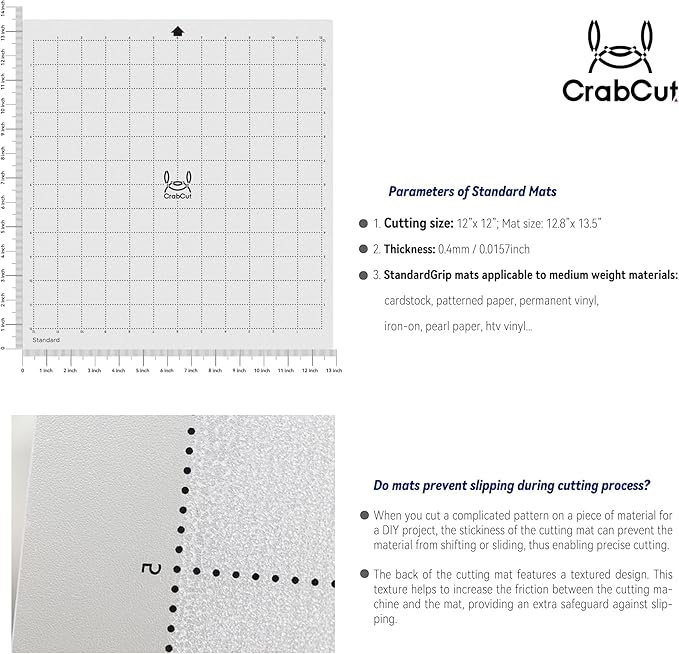 Cutting Mats for Silhouette Cameo 5/4/3/2/1 12x12 Inch 4 Mats Standard Stickness Dot Design Durable Long Lasting Replacement Sticky Cut Mat for HTV Vinyl Cardstock Projects
