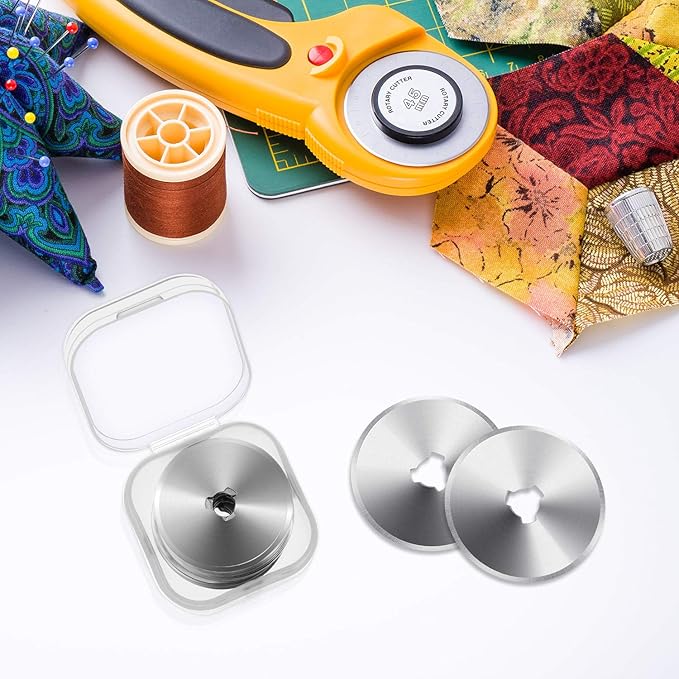 Mudder 36 Packs Rotary Cutter Blades Replacement Blades Compatible with Martelli Truecut Cutter for Patchwork Leather Quilting Sewing Arts Crafts (28 mm)