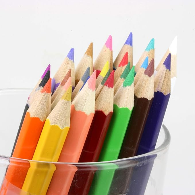 BAZIC Products Colored Pencils 24 Color, Mini Coloring Pencil Set Soft Core, for Art Drawing Sketching, Gift for Artist Adult (24/Pack), 24-Packs