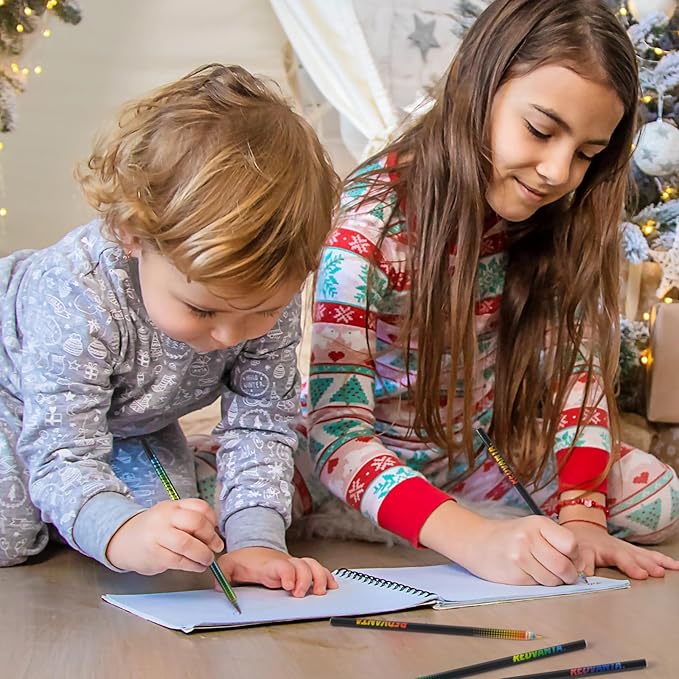 Valentines Day Gifts for Kids, Rainbow Colored Pencils for Kids, Art Supplies for Coloring, Drawing, Shading, 12 Count