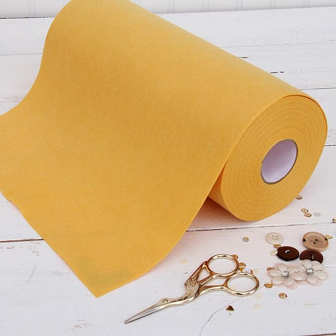 Threadart Premium Felt Roll - 12" x 10yd - Gold | Soft Wool-Like Feel | 1.2mm Thick Fabric for DIY Crafts, Sewing, Crafting Projects | Compatible with Cricut Maker