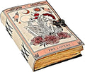Book of Spells Leather Journal Deckle Edge Paper Grimoire Printed Journal The Lovers Tarot Notebook Spiral Gothic Notebook Skull lover Antique Vintage Leather Journals for Men and Women