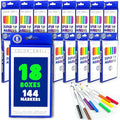 Color Swell Bulk Markers - 18 Packs 8 per Pack (144 Total) - Super Tip Bulk Markers