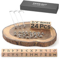 24Pcs Mini 3/4" Branding Irons, Elder Futhark Runes Custom Wood Branding Iron Personalized for Wood Working, Leather Hats, Felt, Cowhide, BBQ Brander & Bread Logo, Steak Branding Iron for Food