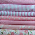 7Pcs 9.8" x 9.8"(25 * 25CM) Cotton Fabric DIY Making Supplies Quilting Patchwork Fabric Fat Quarter Bundles DIY for Quilting Cotton Patchwork Cushions (Pink, 9.8" x 9.8")