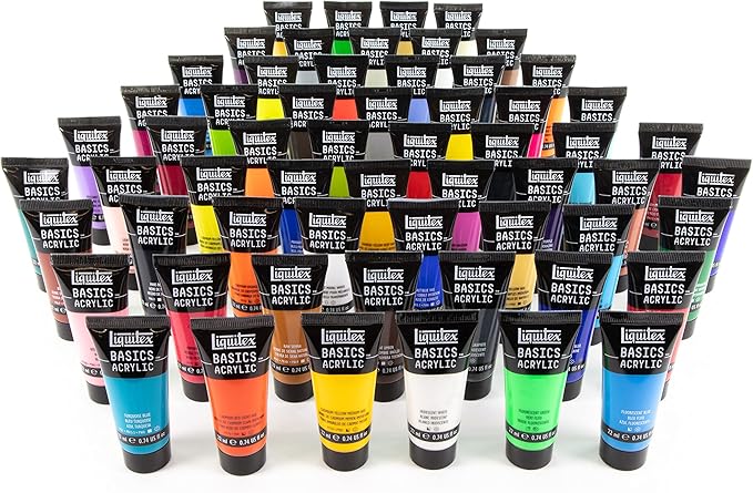 Liquitex BASICS Acrylic Paint Set, 60 x 22ml (0.74-oz) Tube Paint Set (Amazon Exclusive)