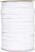Mandala Crafts 6mm 50 Yds Roll of White Elastic Bands for Sewing - 1/4 Flat Elastics Cord - 1 4 Inch Braided Stretch Straps for Crafting