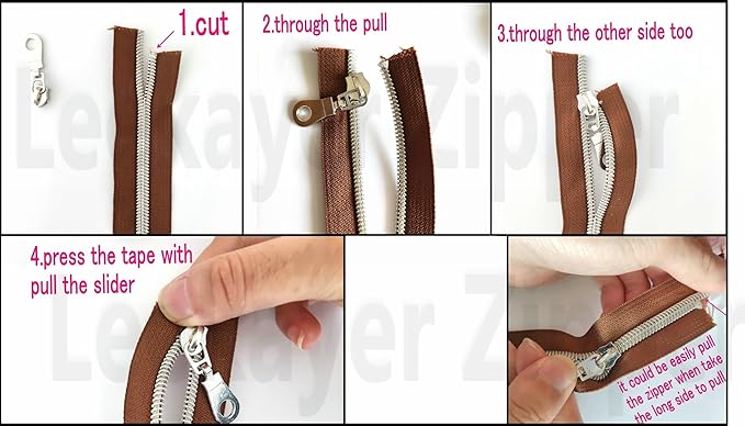 Leekayer #3 Beige Nylon Coil Sewing Zippers by The Yards Bulk 10 Yards with 25pcs Sliders for DIY Tailor Sewing Craft Bags,Luggage,Dress,Sofa Cushion,Pillow(Beige)