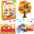 8PCS Poke-in Craft Art Kit Fall Thanksgiving No-Mess Fabric Sewing Puzzle Puncture Painting DIY Turkey Pumpkin Fall Harvest Toy Gift Creative Activity Game Birthday Party