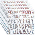 TaoBary 416 Pcs Letter Stickers 8 Sheets Alphabet Stickers 2 Size Vinyl Cursive Self-Adhesive Letter Personalized Decor for Mailbox Scrapbook Window Sign Door Classroom DIY Craft (1", 1.5",Silver)