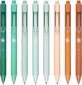 BLIEVE - Black Ink Gel Pens With Cool Matte Finish, Aesthetic and Cute Pens With Smooth Writing For Journaling And Bible Note Taking No Bleed Through, Cute School Supplies 8 Pack (Black Ink)