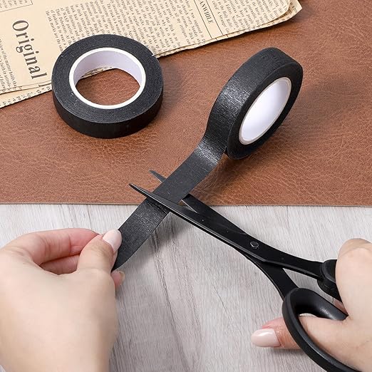 2 Roll Black Washi Tape 0.59 Inch x 14 Yards Self Adhesive Masking Sticker Border Masking Tapes for Assisting and Decorating Paintings Holiday Gift Boxes Scrapbooks DIY Art Craft Wrapping Decoration