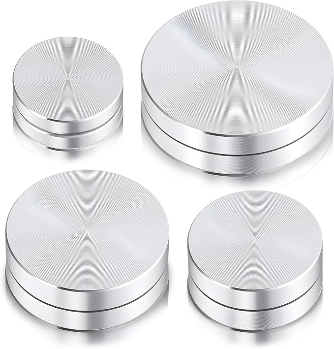 4 Pack Ceramic Clay Pottery Throwing Trimming Spinner Tool, (20 mm/25 mm/30 mm/38 mm) Silver Pottery Wheel Small Rotary Trimming Tool Suitable for Professional Potters and Clay Artists