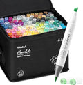 Ohuhu Alcohol Markers Brush Tip -Double Tipped Art Marker Set for Artist Adults Coloring Illustration - 120 Colors- Brush & Chisel Dual Tips- Honolulu of Ohuhu Markers- Refillable Alcohol-based Ink